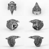 Viking Crow Stainless Steel Titanium Steel Men's Ring – Gifts for Him — 5