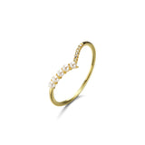 V-shaped Natural Pearl Zircon Ring Girl – Gifts for Kids — 3
