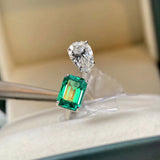 Emerald Tourmaline Princess Ring Geometric Shape – Surprise Gifts — 3