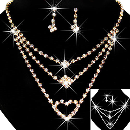 Fashion Layered Necklace And Earrings Set – Jewelry Gift Ideas — 1
