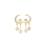 Pentagram Moon with Zircon Earrings – Everyday Gifts — 6