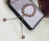 Purple Freshwater Pearl Adjustable Bracelet – Jewelry Gift Ideas — 5