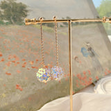 Colorful Blue Flower Ball Earrings – Meaningful Gifts — 4