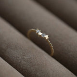 Sterling Silver Plated 14k Gold Zircon Inlaid Ring – Gift Ideas — 4
