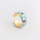 Trendy Hip Hop Women's Gold Plated Drip Oil Eye Ring – Gifts for Her — 2