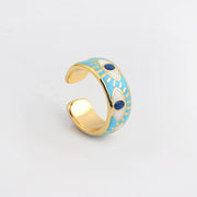 Trendy Hip Hop Women's Gold Plated Drip Oil Eye Ring – Gifts for Her — 2
