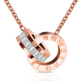 Double Ring Diamond Roman Numeral Necklace – Jewelry Gift Ideas — 8