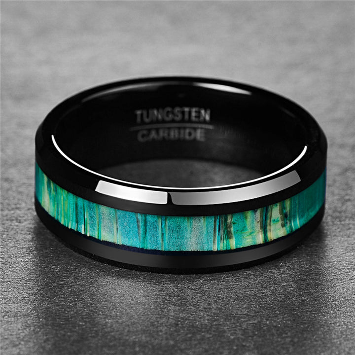 Bamboo Wood Skin Titanium Steel Ring – Surprise Gifts — 1