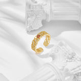Pomegranate Light Luxury Wide Ring – Small Gift Ideas — 3