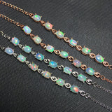 Women's Silver Inlaid Natural Opal Bracelet – Jewelry Gift Ideas — 3