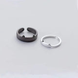 Black Cat White Cat Sterling Silver Couple Ring – Cat Lover Gifts — 3