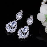 Stylish Water Drop White Gold Zircon Earrings – Useful Gifts — 2