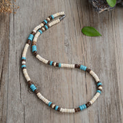 Coconut Shell Charcoal Turquoise Necklace – Jewelry Gift Ideas — 19