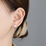 Women's Sterling Silver Earrings With Diamonds – Gifts for Her — 1