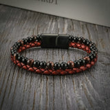 Men's Volcano Natural Tiger Eye Beaded Bracelet – Jewelry Gift Ideas — 3
