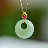 Hetian Jade Princess Buckle Pendant 18K Gold – Jewelry Gift Ideas — 2