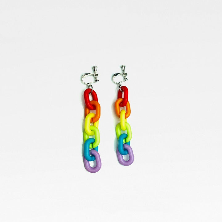 Six-color Rainbow Acrylic Chain Earrings Japanese – Stylish Gifts — 1