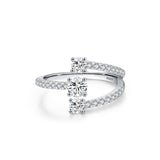 S925 Silver Geometric Design Artificial Diamond Ring – Gifts for Her — 7