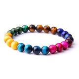 Natural Green Tiger-eye Bracelet Elastic Beaded – Jewelry Gift Ideas — 14