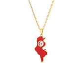 Cross-border Stainless Steel Tunisia Map Necklace – Jewelry Gift Ideas — 5