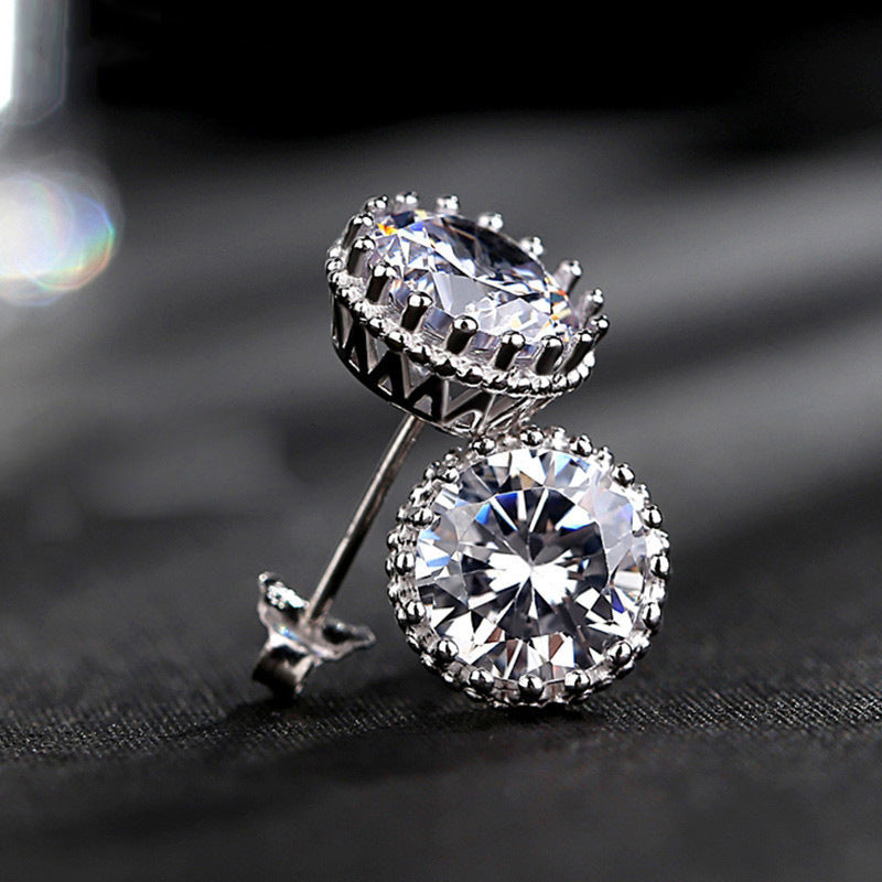 Fashion Crown Zircon Stud Earrings Women's Small – Stylish Gifts — 1
