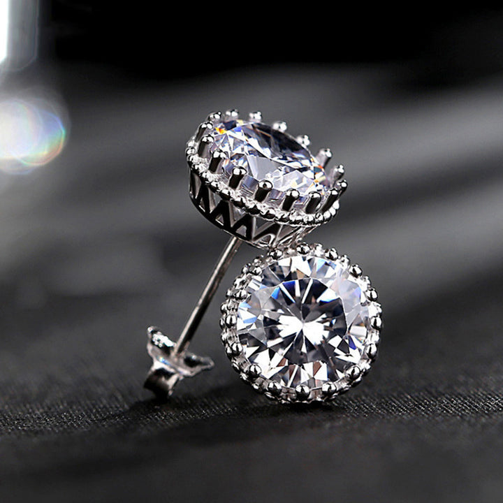 Fashion Crown Zircon Stud Earrings Women's Small – Stylish Gifts — 1