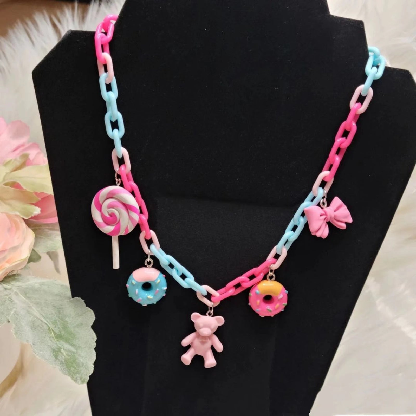 donut lollipop pastel chain necklace – Jewelry Gift Ideas — 1