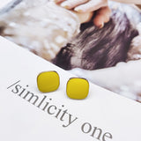 925 Silver Needle Square Simple Color Stud Earrings – Gifts for Her — 11