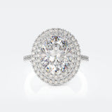 Women's High Carbon Diamond Oval Dove Egg Ring – Gifts for Her — 10