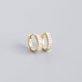 Women's Inlaid Cubic Zirconia Sterling Silver Stud – Gifts for Her — 12