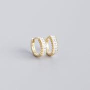 Women's Inlaid Cubic Zirconia Sterling Silver Stud – Gifts for Her — 12