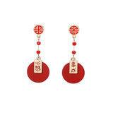 Red New Year Earrings Spring Festival Sterling – Thoughtful Gifts — 7