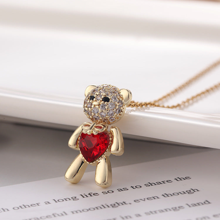 Love Heart Bear Pendant Necklace – Jewelry Gift Ideas — 1
