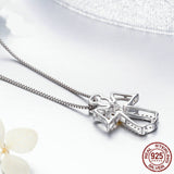 Sterling Silver Guardian Angel Necklace Diamond – Jewelry Gift Ideas — 4