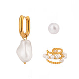18K Gold Stainless Steel Pearl Round Beads Shell – Everyday Gifts — 3