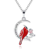 Creative Heart Shaped Cardinal Pendant Necklace – Jewelry Gift Ideas — 9