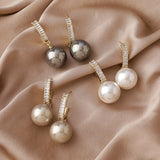 Vintage Metal Earrings Pearl Earrings Hong Kong Style – Stylish Gifts — 5