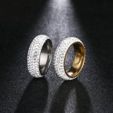 Five-row diamond ring with diamonds in titanium – Meaningful Gifts — 5