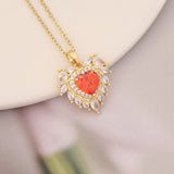 Red Love Maple Leaf Pendant Stainless Steel – Jewelry Gift Ideas — 5