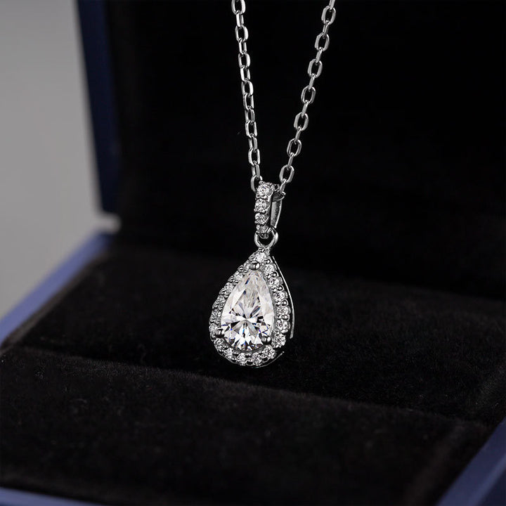 Fashion Water Drop 1 Carat Moissanite Necklace – Jewelry Gift Ideas — 1