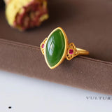 Hetian Jade Ring Silver Ancient Gold Grinding – Small Gift Ideas — 6