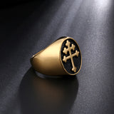 Stainless steel ring cross croissant ring – Thoughtful Gifts — 6