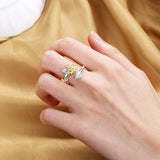 Gold And Silver Two-tone Sunflower Flower Ring – Meaningful Gifts — 5