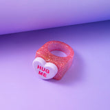 Cute Acrylic Glitter Bear Ring Big HUG ME Heart – Gifts for Her — 3