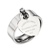 Men's And Women's Fashion Letters Peach Heart Ring – Stylish Gifts — 9