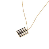 Black And White Plaid Heart Necklace Women's – Jewelry Gift Ideas — 5