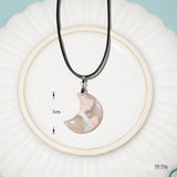 Crystal Cherry Blossom Agate Moon Leather Rope – Jewelry Gift Ideas — 3