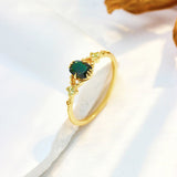 Luxury Ring Green Sandstone Peridot Handpiece Girl – Gifts for Kids — 2