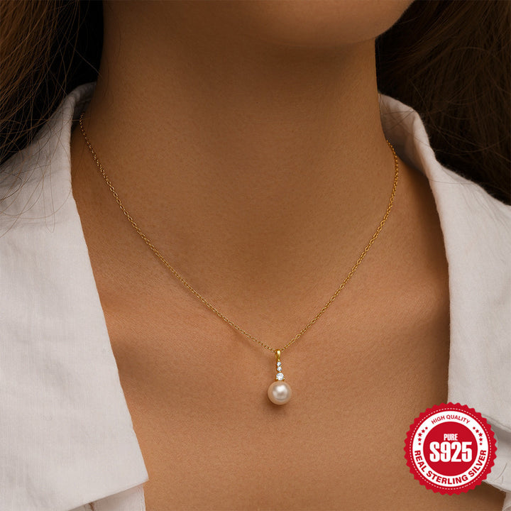 S925 Sterling Silver Pearl Diamond Twin – Unique Gift Ideas — 1