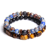 Natural Stone Men's Tiger's Eye Bead Double Layer – Jewelry Gift Ideas — 12